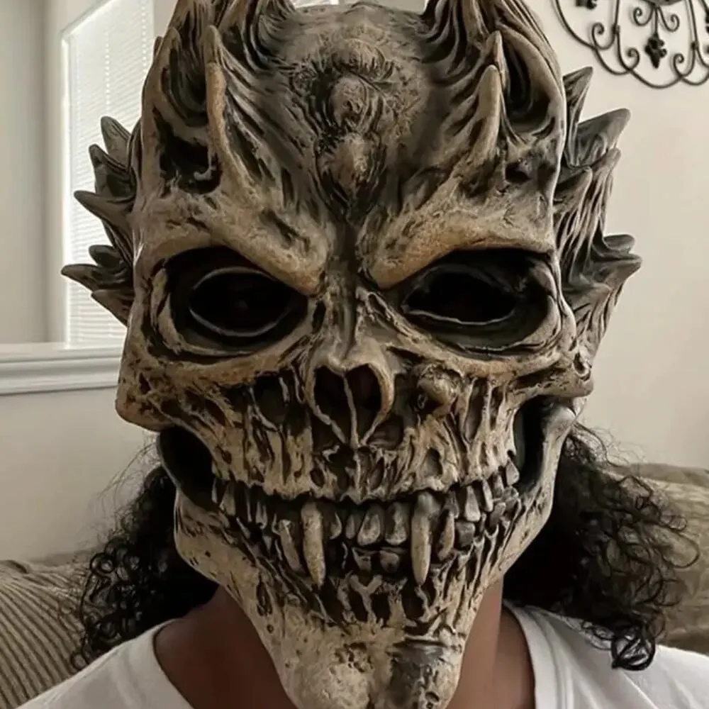 Skull Halloween Mask Skeleton Reaper Demon Devil Scary Spooky Cosplay - NEW!